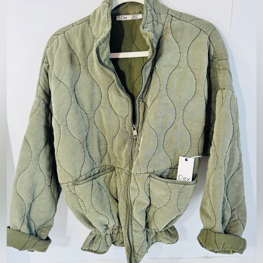 DEX Olive Quilted Jacket for all seasons. It's soooo soft and cozy!